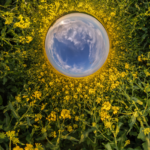 Symbolbild "bioeconomy" (blue sphere little planet inside yellow flowers rapeseed round frame background). Copyright: hiv360 - stock.adobe.com